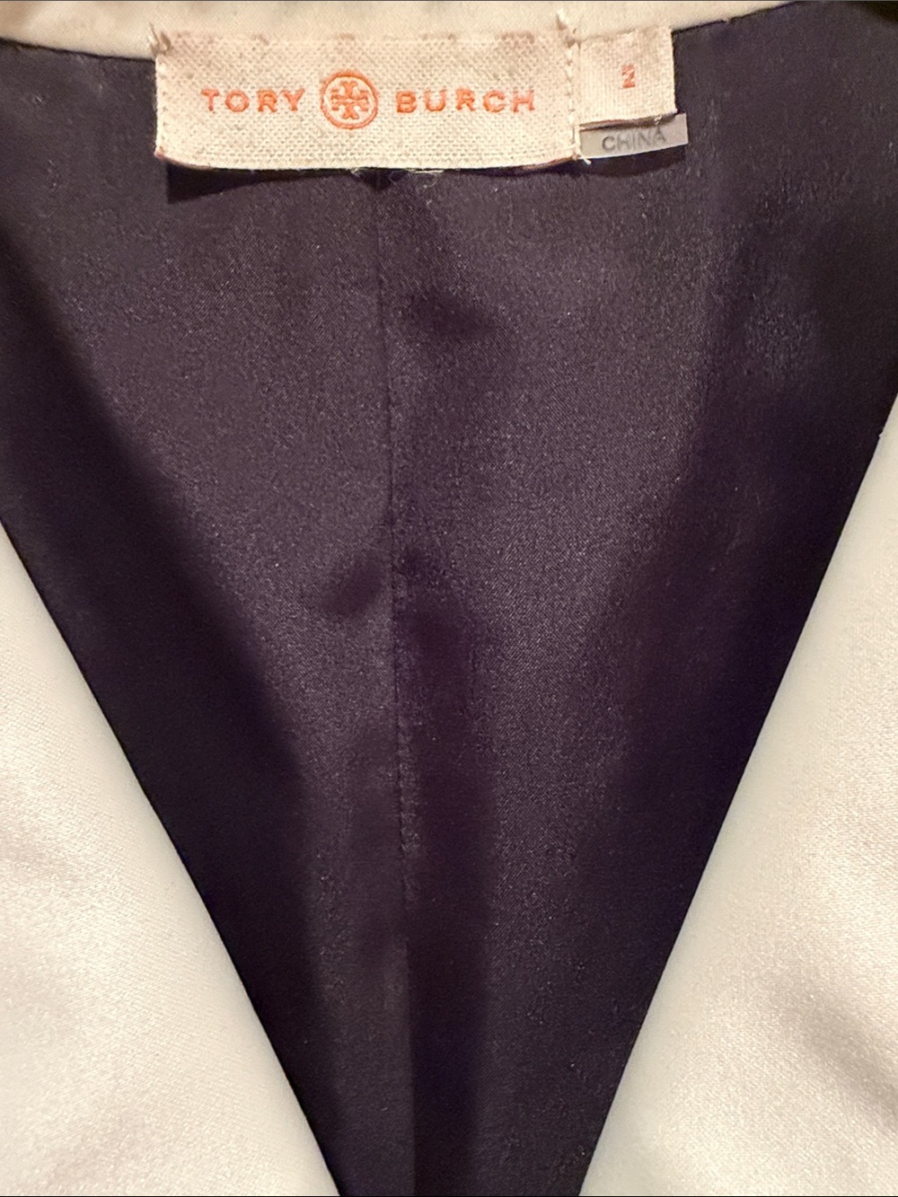 Tory Burch Black Velvet Jacket with Ivory Trim and Embellishment - Picture 5 of 5